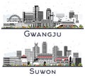 Suwon and Gwangju South Korea City Skyline Set