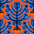 Suzani, ethnic pattern with Kazakh motifs Royalty Free Stock Photo