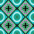 Suzani pattern with Uzbek and Kazakh motifs