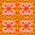 Suzani pattern with Uzbek and Kazakh motifs