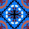 Suzani pattern with Uzbek and Kazakh motifs