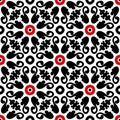 Suzani, vector pattern with bold floral ornament