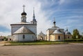 Architectural ensemble of two Churches in Suzdal Royalty Free Stock Photo