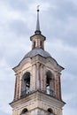 Suzdal, Russia - April 25, 2023. Macro photography of the bell tower next to the Smolensk Church