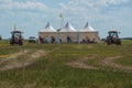 Tents of the organizers Royalty Free Stock Photo