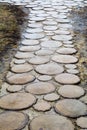 Suzdal, Russia, May 1, 2021. A path made of wooden dies