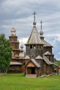 Wooden Churches under Grey Skies - Museum of Wooden Archutecture Royalty Free Stock Photo