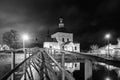 Suzdal, Russia. wooden bridge through the Kamenka River Royalty Free Stock Photo