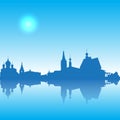 Suzdal vector silhouette skyline Royalty Free Stock Photo