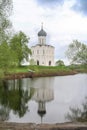 Suzdal, Vladimir Oblast/ Russia- May 13th, 2012: The Church of the Intercession of the Holy Virgin on the Nerl River Royalty Free Stock Photo