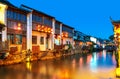 Suzhou ancient town night view Royalty Free Stock Photo