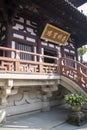 Old and beautiful Chinese wooden structure in the Hanshan Temple in Suzhou