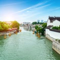 Suzhou ancient town night view Royalty Free Stock Photo