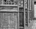 Suzhou China February 15 2012 Suzhou Gardens Monochrome Repeating Patterns Shutter Doors and Windows Royalty Free Stock Photo