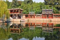 Suzhou Market Street in Summer Palace, Beijing, China. Along the Back Lake, the street design imitates the ancient style of shops