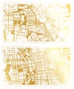 Suzhou and Tianjin China City Map Set