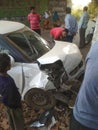 Suzuki Swift dangerous accident with one side