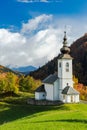 Sv. Marko chapel in Lower Danje, Slovenia at autumn colors