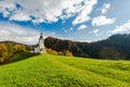 Sv. Marko chapel in Lower Danje, Slovenia at autumn colors