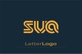 SVA Creative Unique Modern Letter Logo Design. Elegant Monogram Logo Design with Decorative Elements and Typography Royalty Free Stock Photo