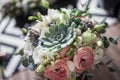 Svadebnyy buket s sukkulentami wedding bouquet with succulents Royalty Free Stock Photo