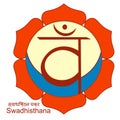 The svadhishthana Indian of chakra vector illustration