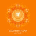 Svadhishthana, sacral chakra symbol. Colorful mandala. Vector illustration