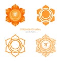 Svadhishthana, sacral chakra symbol. Colorful mandala. Vector illustration