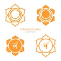 Svadhishthana, sacral chakra symbol. Colorful mandala. Vector illustration