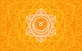 Svadhishthana, sacral chakra symbol. Colorful mandala. Vector illustration