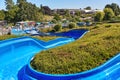 Water slide turning in Braendesgardshaven Amusement Park