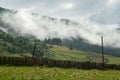 Svaneti historic region in Georgia cloudy countryside summer Royalty Free Stock Photo