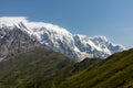 Svaneti - Panoramic view on peak Jangi-Tau(Dzhangi-Tau) in the Greater Caucasus Mountain Range in Georgia. Royalty Free Stock Photo