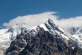 Svaneti - Panoramic view on peak Jangi-Tau(Dzhangi-Tau) in the Greater Caucasus Mountain Range in Georgia. Royalty Free Stock Photo