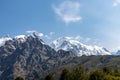 Svaneti - Panoramic view on Tetnuldi Peak, located in Greater Caucasus Mountain Range in Georgia. Royalty Free Stock Photo