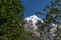 Svaneti - Panoramic view on Tetnuldi peak, located in Greater Caucasus Mountain Range in Georgia. Royalty Free Stock Photo