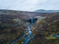 Svartifoss Waterfall and Sjonarnipa at Skaftafell national park in south Iceland southern Iceland