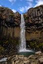 Svartifoss waterfall in Skaftafell National Park Royalty Free Stock Photo