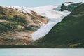 Svartisen glacier Landscape in Norway scandinavian nature landmarks Royalty Free Stock Photo