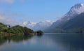 Svartisen glacier with rising clouds in Norway