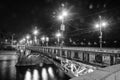 Svatopluk Cech Bridge in Prague in black and white Royalty Free Stock Photo