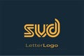 SVD Creative Unique Modern Letter Logo Design. Elegant Monogram Logo Design with Decorative Elements and Typography Royalty Free Stock Photo