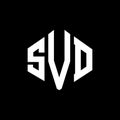 SVD letter logo design with polygon shape. SVD polygon and cube shape logo design. SVD hexagon vector logo template white and Royalty Free Stock Photo
