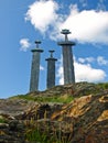 Sverd i fjell (English: Swords in Rock) is a monum Royalty Free Stock Photo