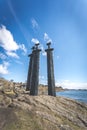 Sverd i fjell, Swords in Rock, a monument in the Hafrsfjord, Stavanger Royalty Free Stock Photo