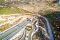 Sveti Rok tnnel on A1 Highway Velebit pass aerial view