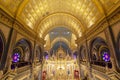 Sveti Stefan or Iron Church Turkish:Demir Kilise interior balcony view of orthodox church. Famous for being made of prefabricate Royalty Free Stock Photo