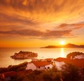 Sveti Stefan Island in Montenegro at Adriatic Sea Royalty Free Stock Photo