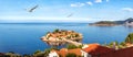 Sveti Stefan islet, wonderful panorama in the Budva riviera, Montenegro Royalty Free Stock Photo