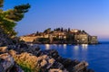 Sveti Stefan night view